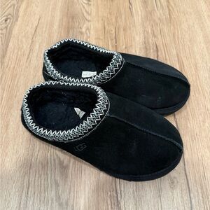UGG Tasman Black Suede Slip-On Slippers